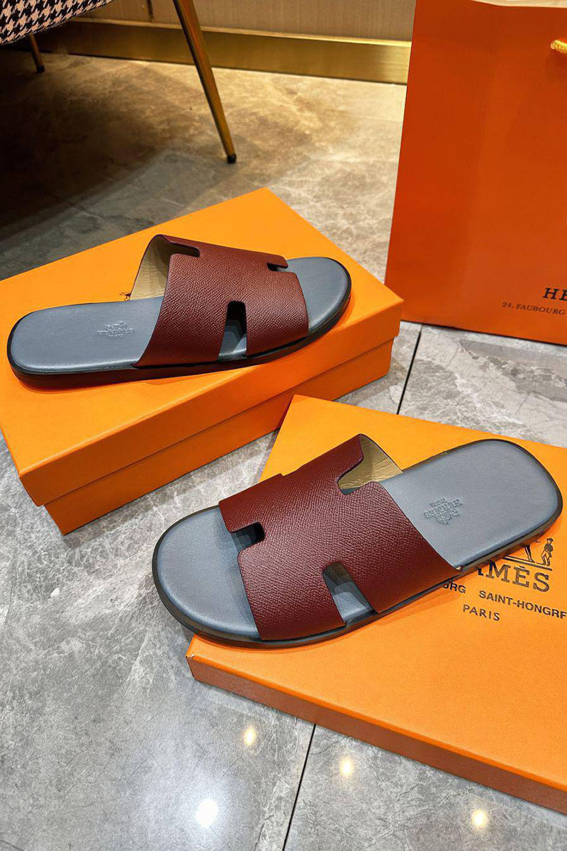 Hermes Кожаные шлёпанцы Izmir - Red