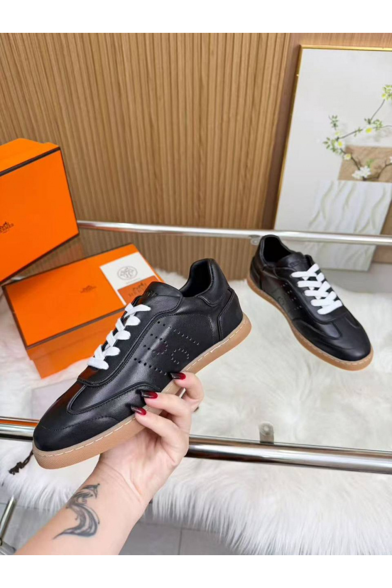 Hermes Женские кожаные кроссовки Match