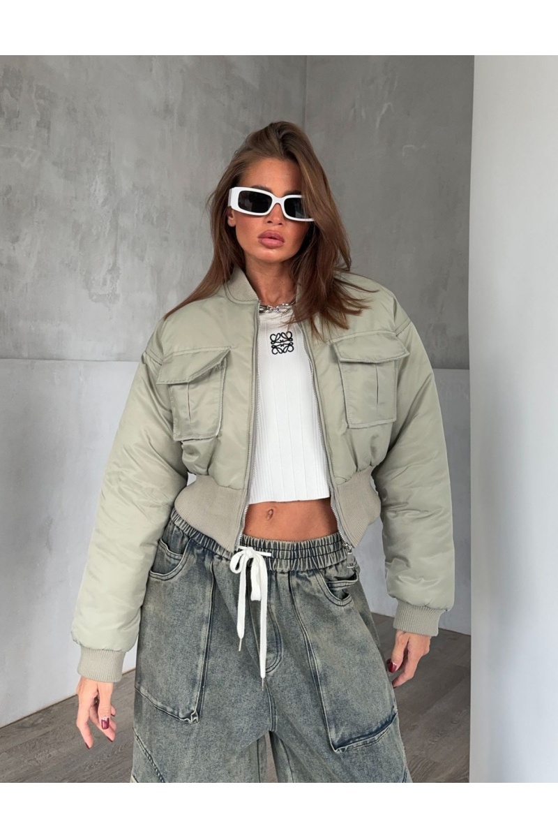 Max Mara Женский бомбер Max Mara светло-бежевого цвета