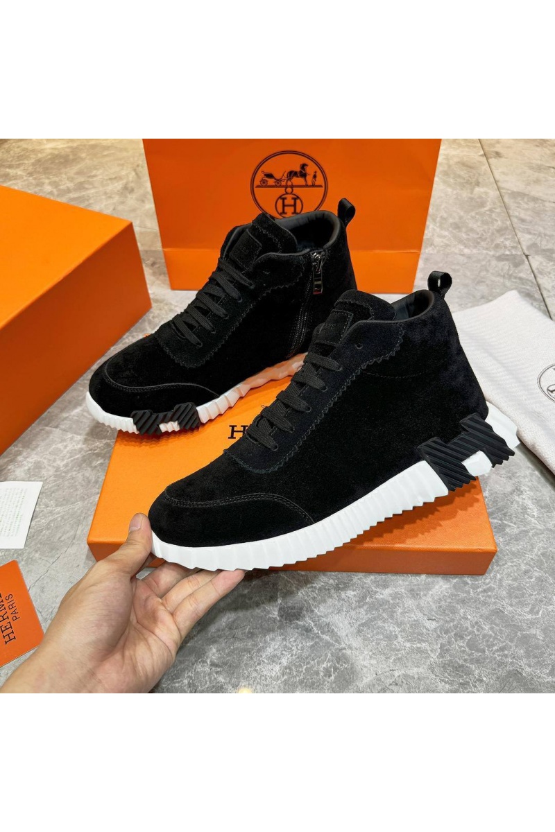 Hermes Кроссовки с мехом Bouncing high-top - Black / White