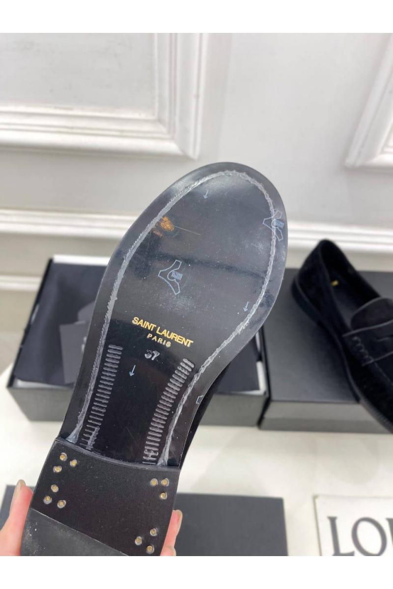 Yves Saint Laurent Женские замшевые лоферы premium