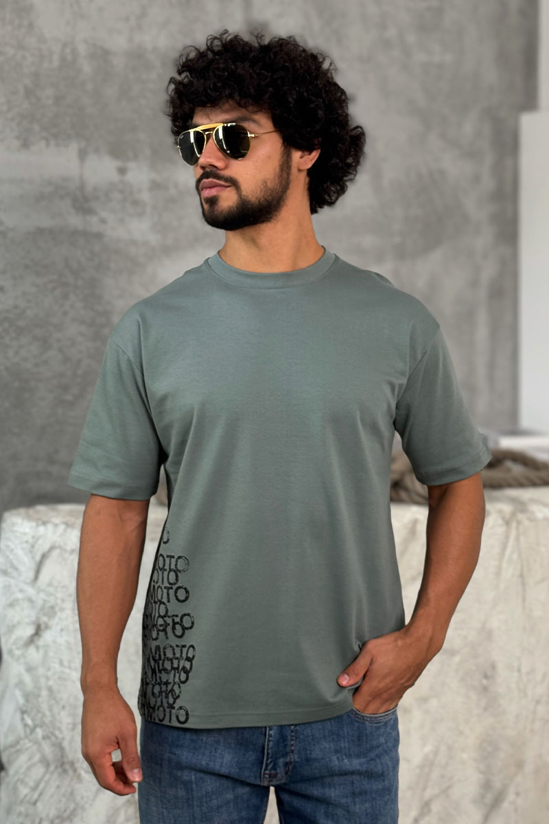 Y-3 Yohji Yamamoto Мужская зелёная футболка 