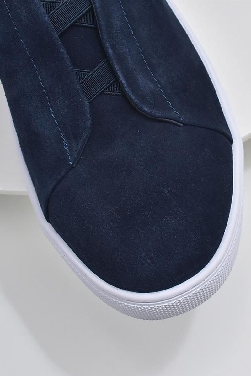 Zegna Замшевые кроссовки Triple Stitch low-top - Navy