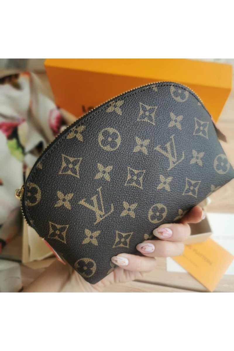 Lоuis Vuittоn Кожаная косметичка Pouch PM Monogram Canvas 19x12 см - Brown