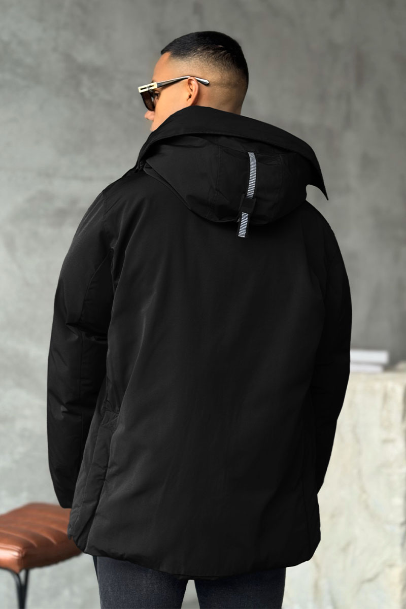 Canada Goose Чёрный пуховик Sanford logo-patch