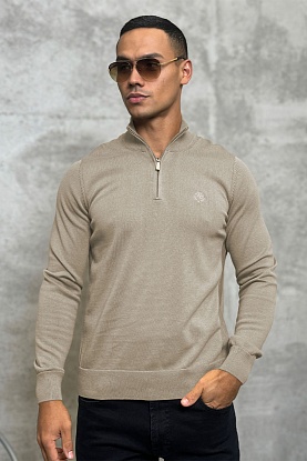 Мужская кофта zip neck - Beige