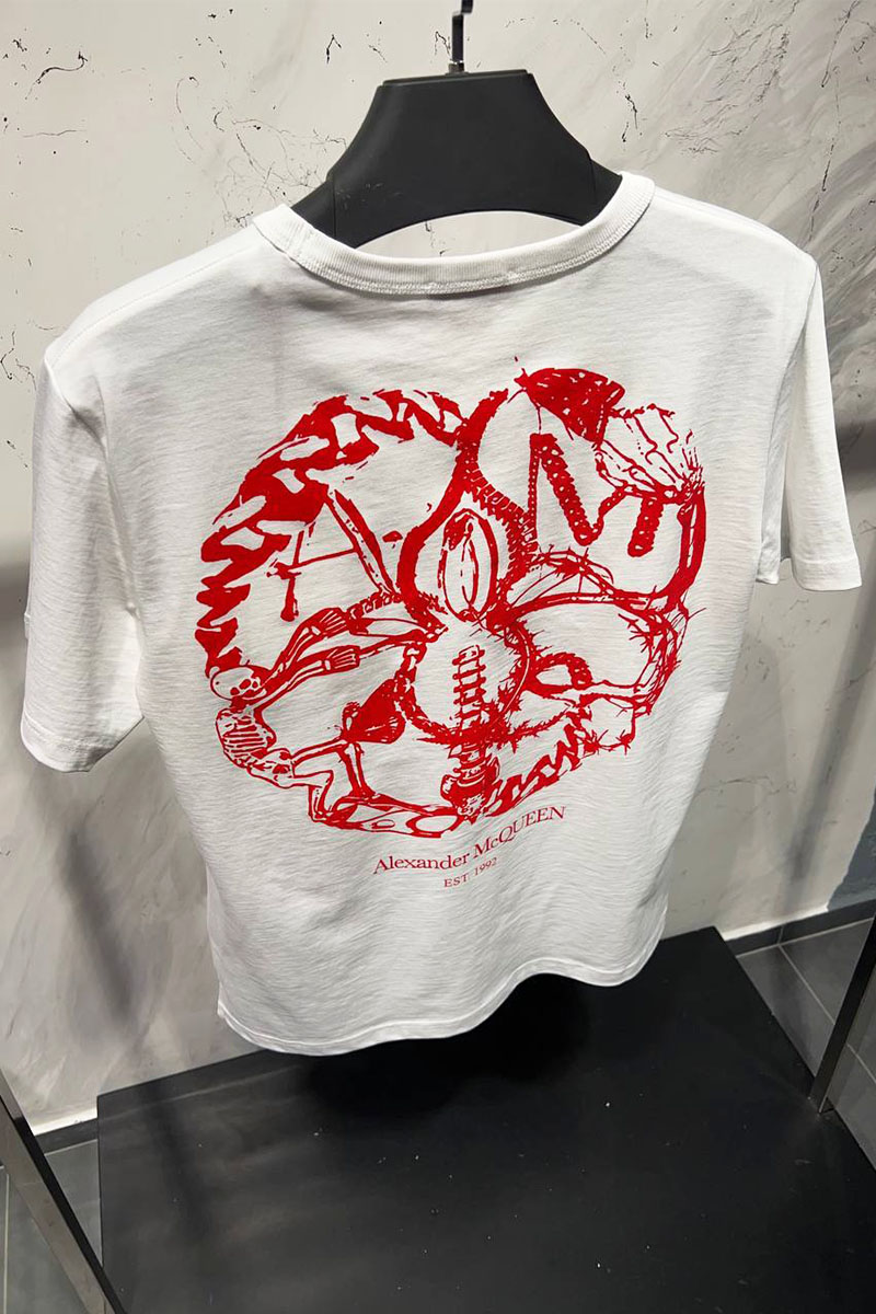 Alexander McQueen Футболка белого цвета graphic-print