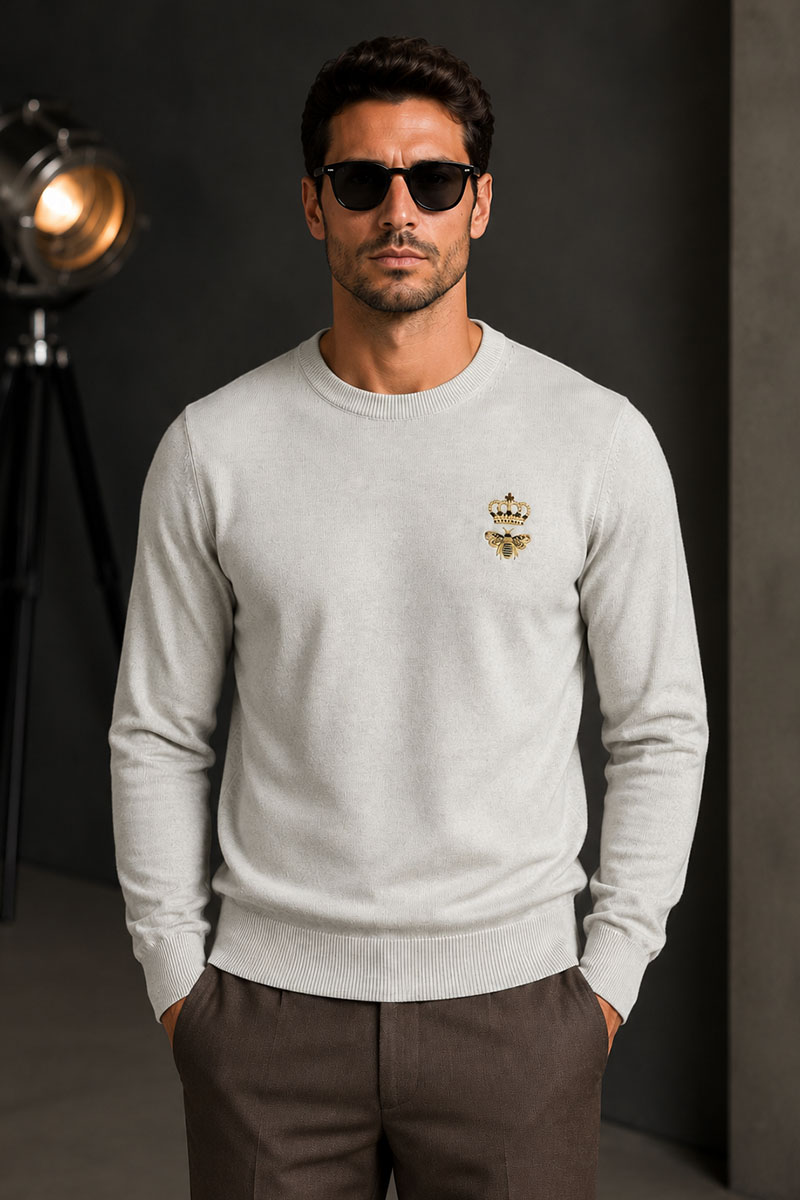 Dоlсе & Gаbbаnа Серый джемпер bee crown embroidered