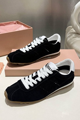 Женские замшевые кроссовки Premium - Black