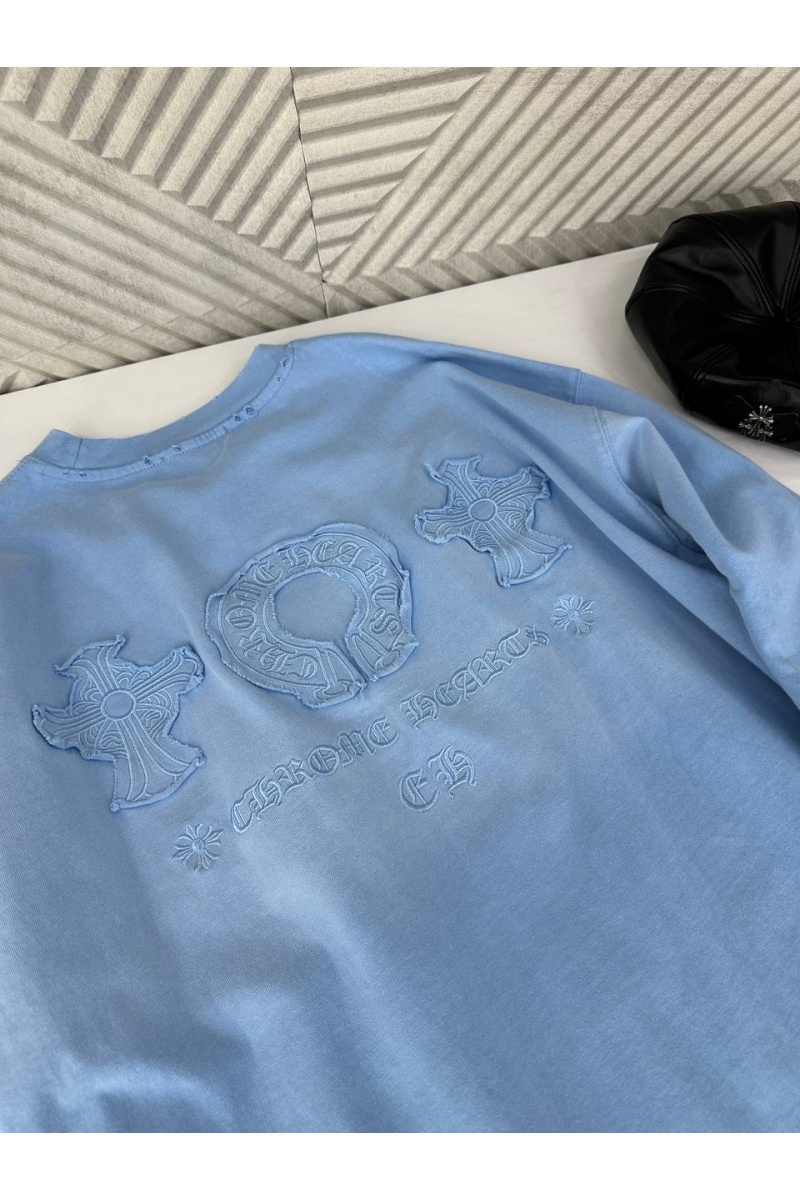 Chrome Hearts Женский лонгслив голубого цвета 