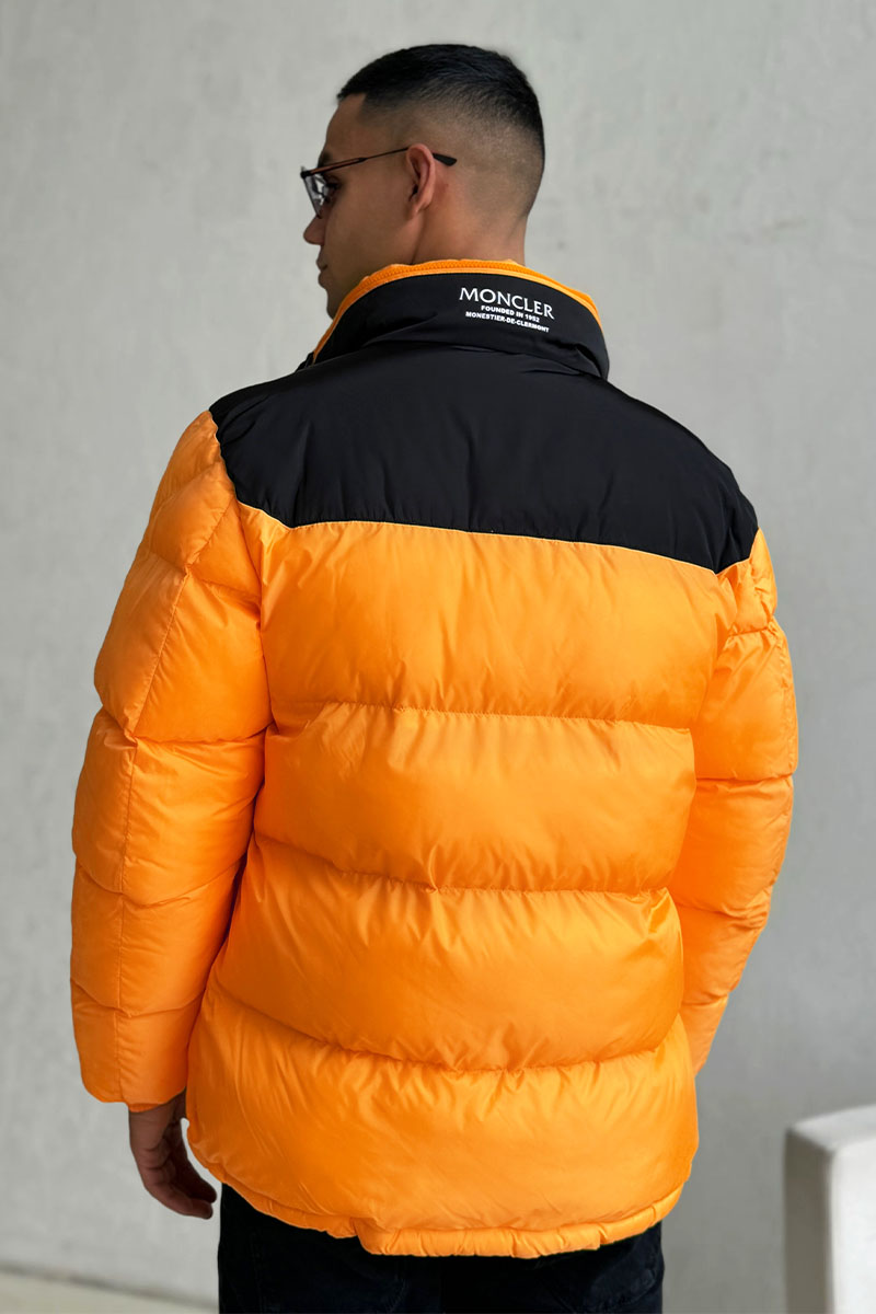 Moncler Утеплённая куртка Peuplier logo-patch - Orange / Black 