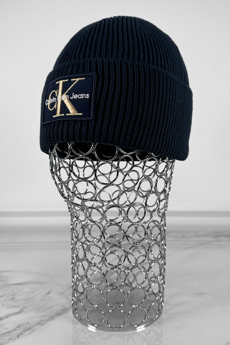 Calvin Klein Тёмно-синяя шапка monologo patch