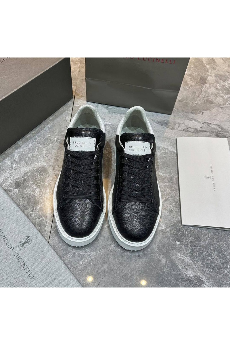 Brunеllо Сuсinеlli Мужские кроссовки grain leather - Black