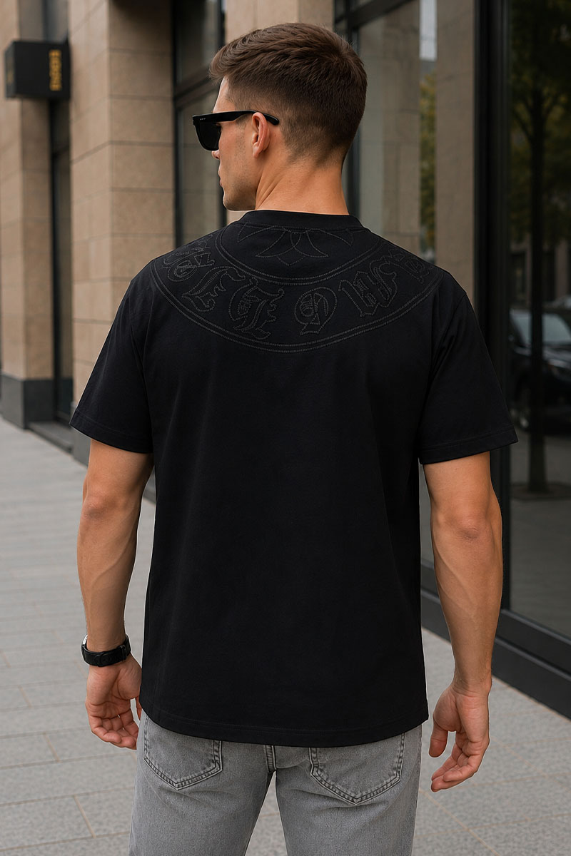 Designer Clothing Чёрная оверсайз футболка Gothic logo