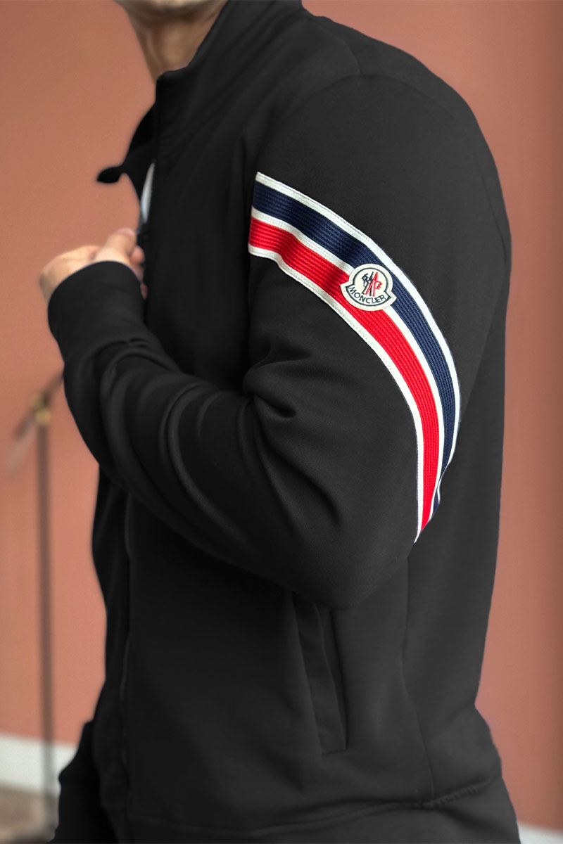 Moncler Спортивный костюм striped logo - Black