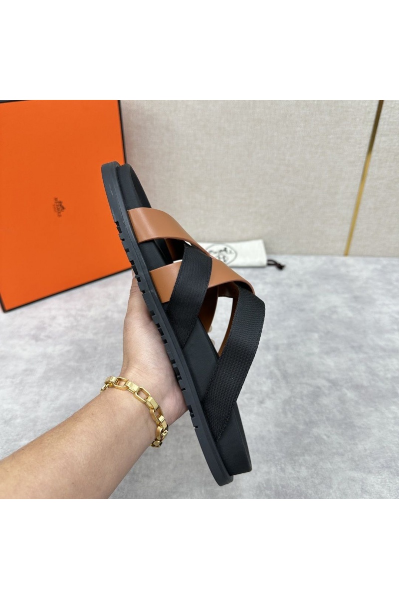 Hermes Мужские шлёпанцы Kazimir - Black / Brown
