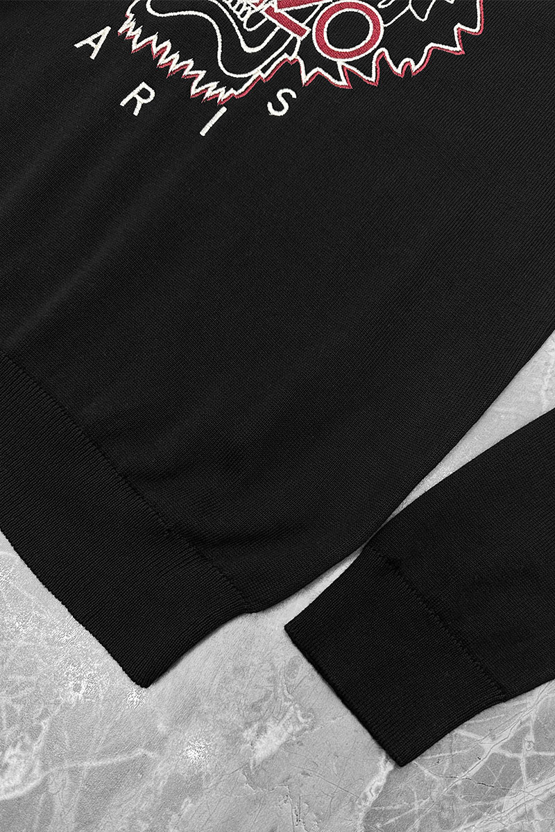 Kenzo Чёрный свитер Tiger logo-embroidered