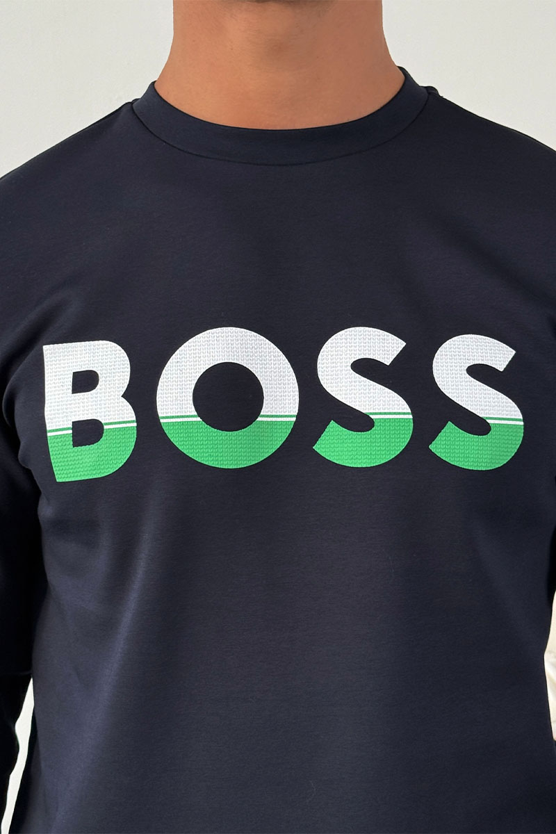 Hugо Воss Тёмно-синий свитшот Salbo 1 Logo-print 