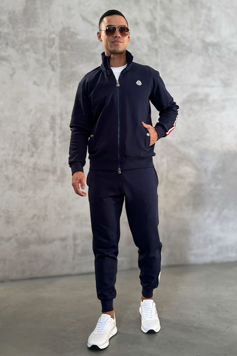 Moncler Тёмно-синий спортивный костюм logo-patch