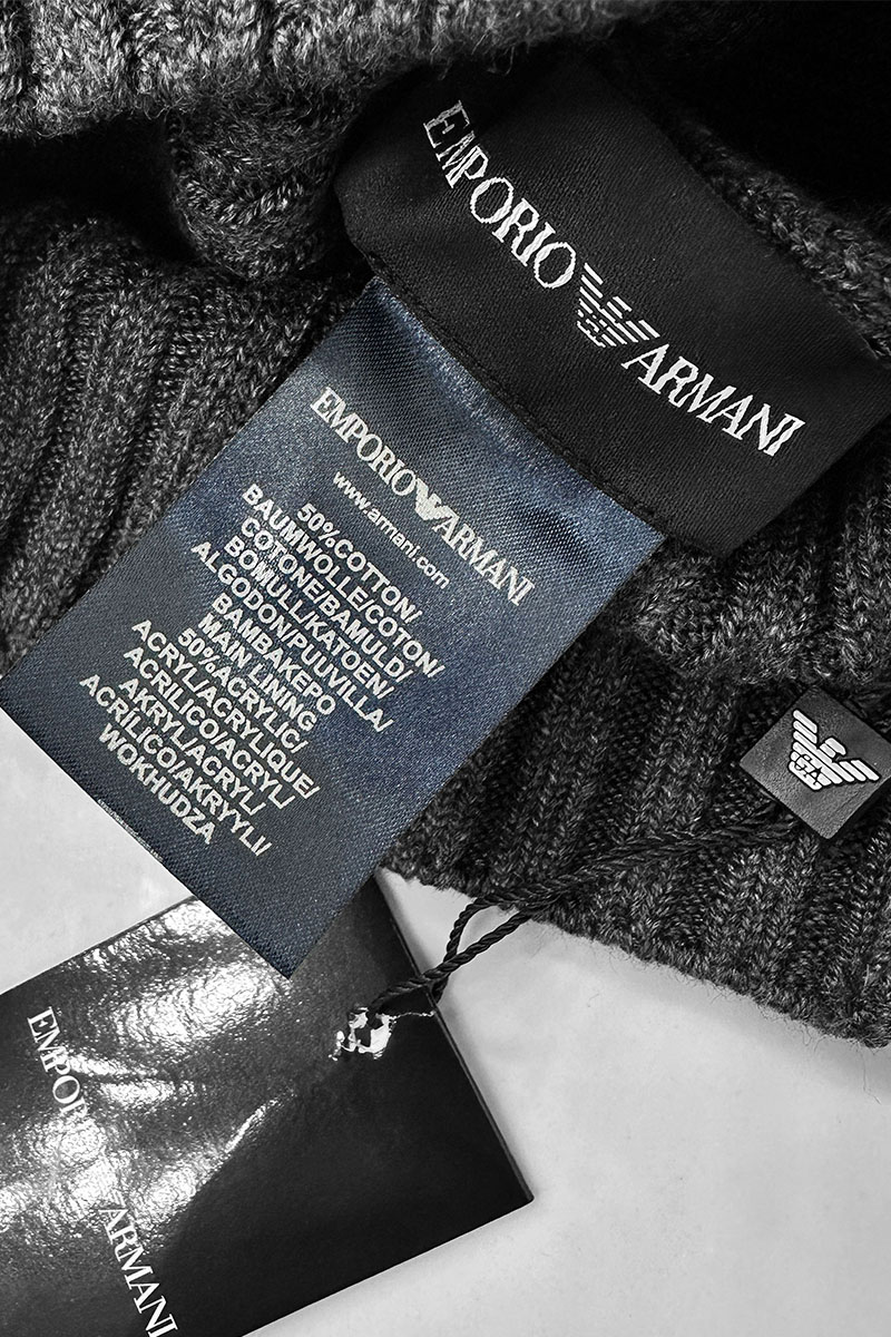 Emporio Armani EA7 Мужская тёмно-серая шапка