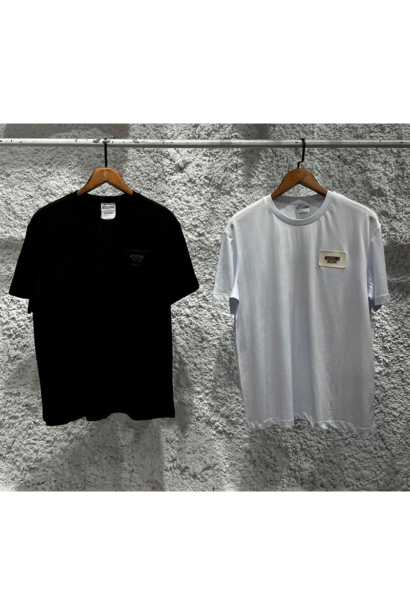 Moschino Чёрная оверсайз футболка logo-patch