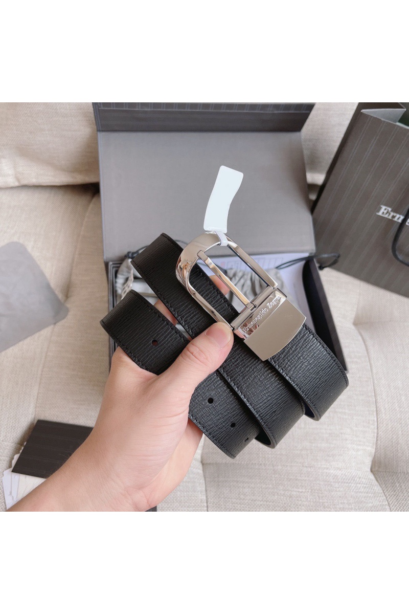 Zegna Двусторонний кожаный ремень Premium (длина 110 см, ширина 3.5 см)