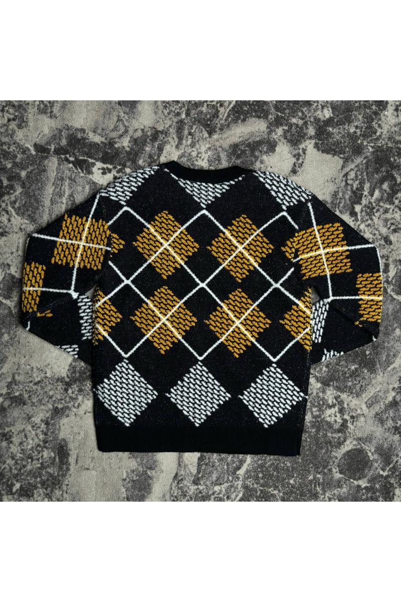 Lоuis Vuittоn Чёрный свитер Premium Damier Argyle jacquard
