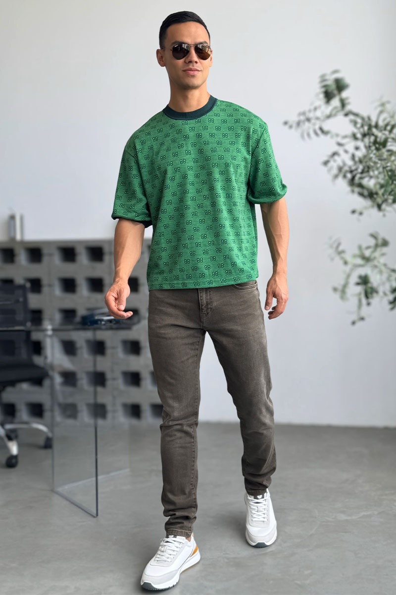 Balenciaga Зелёная оверсайз футболка
