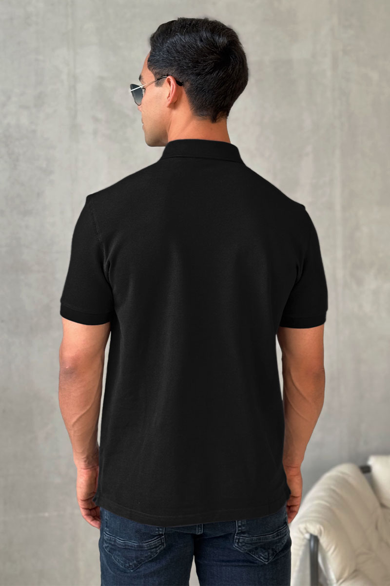 Dоlсе & Gаbbаnа Мужское чёрное поло logo-plaque