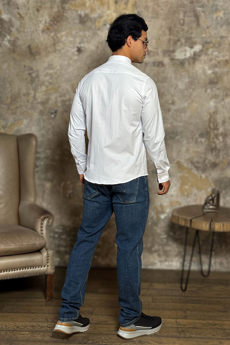 Loro Piana Мужская рубашка белого цвета
