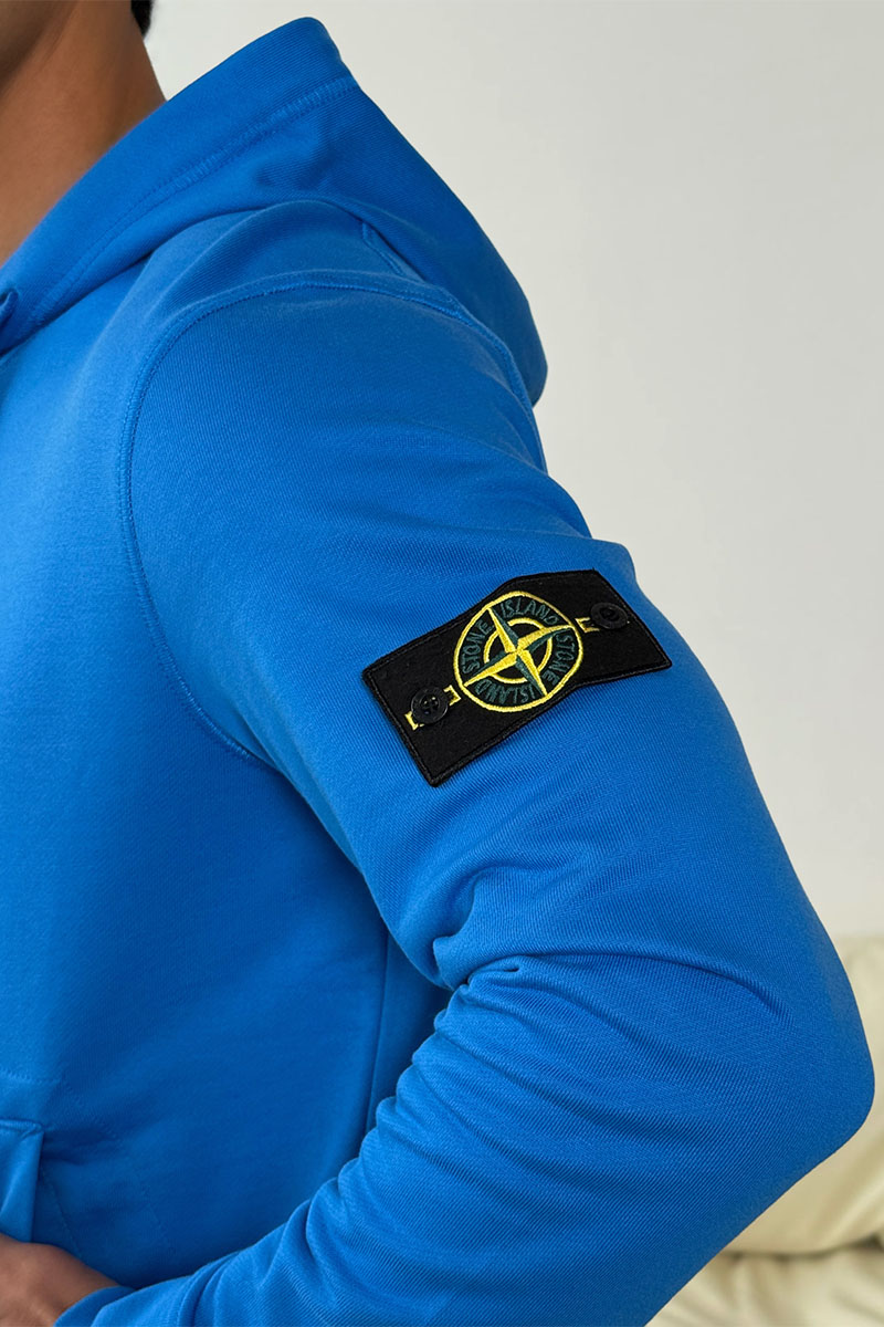 Stone Island Мужское худи синего цвета Compass-patch
