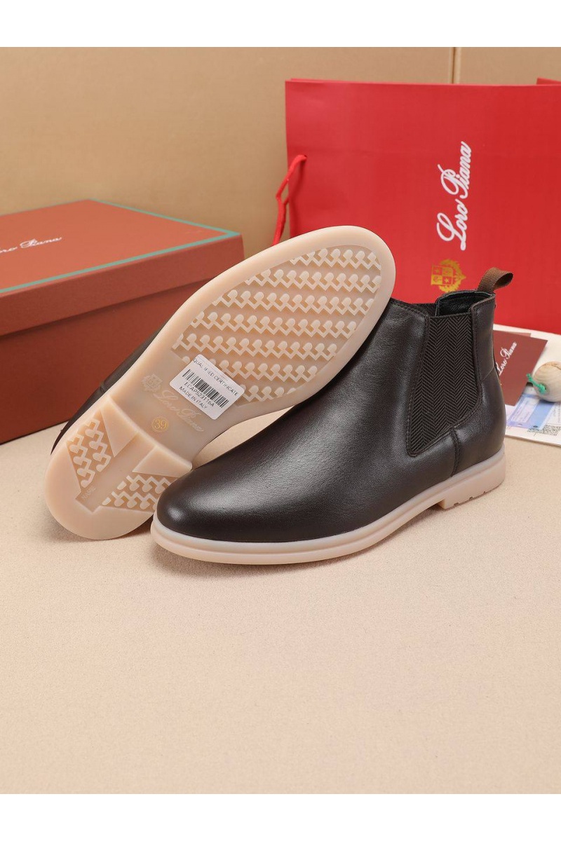 Loro Piana Кожаные ботинки с мехом 