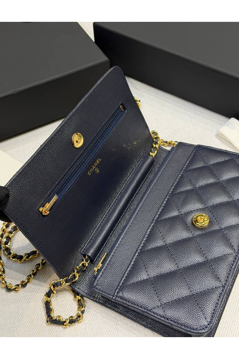 Chаnеl Кожаная сумка Wallet on Chain premium 19x12x4 см