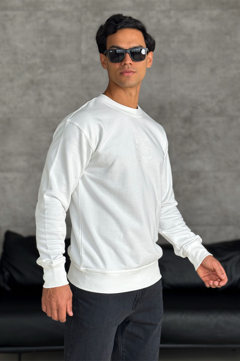 Burberry Мужской белый свитшот logo-embroidered