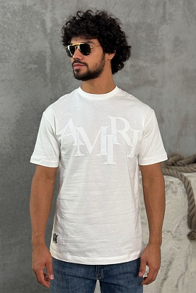 Футболка белого цвета staggered logo 