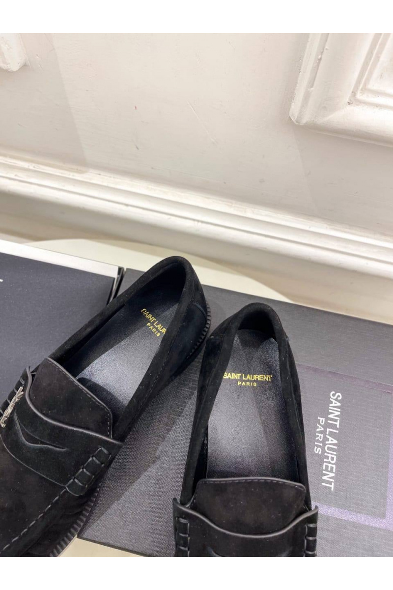 Yves Saint Laurent Женские замшевые лоферы premium