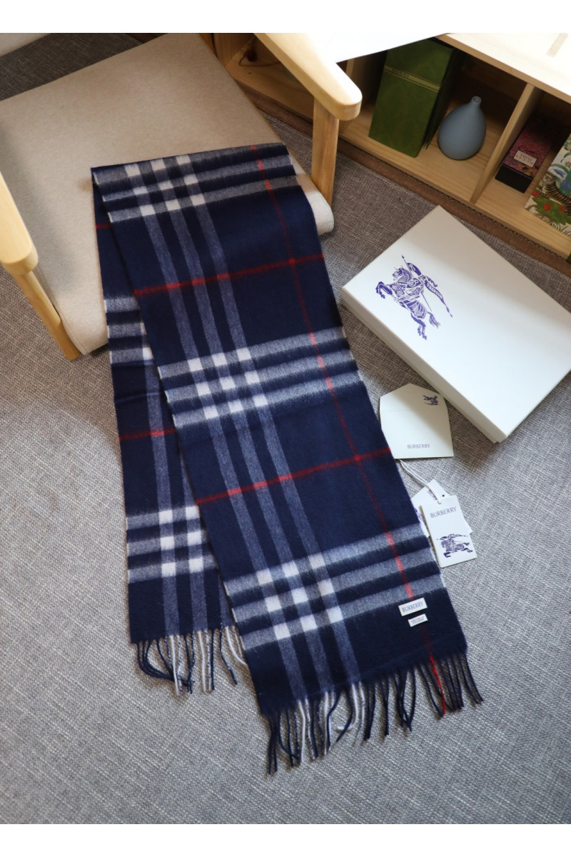 Burberry Шарф  two-tone Check premium 168x30 см - Navy