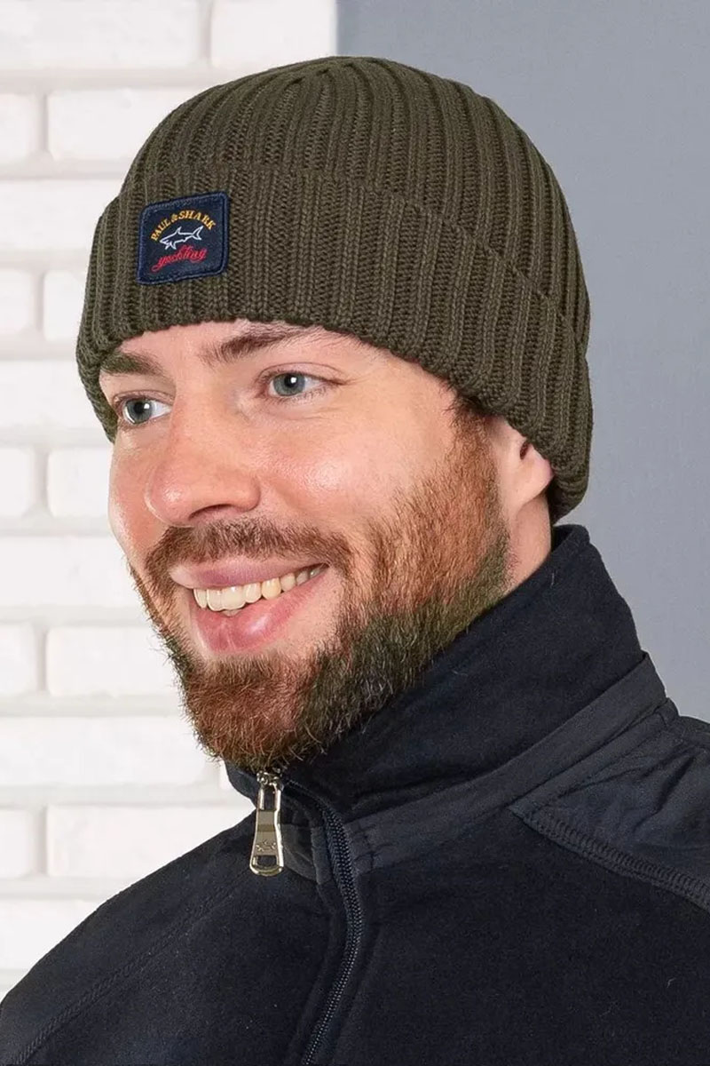 Paul & Shark Шапка logo-badge - Khaki