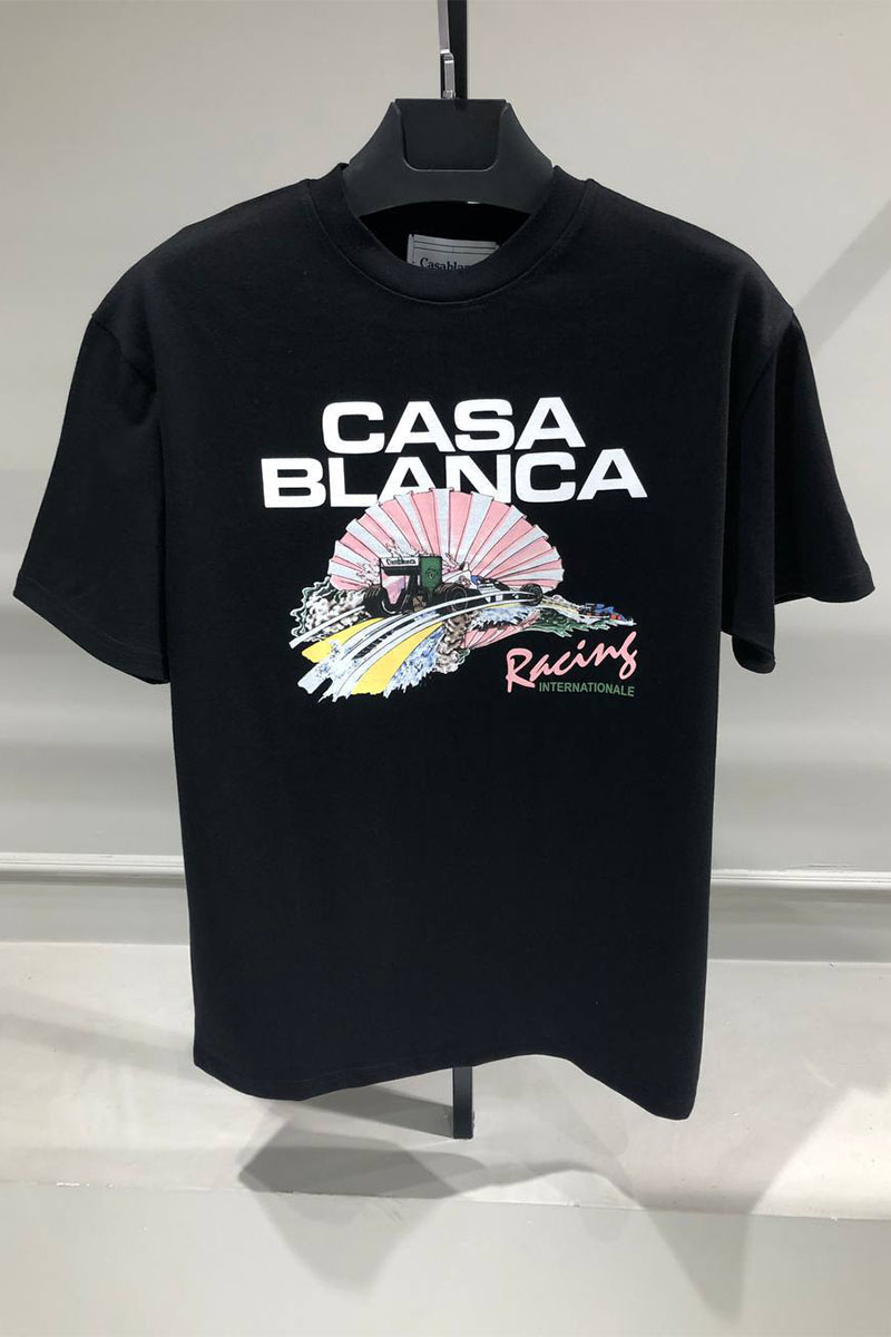 Casablanca Чёрная оверсайз футболка graphic-print 