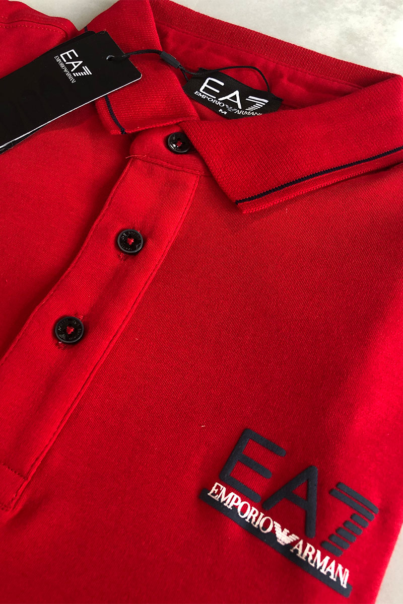 Emporio Armani EA7 Мужское красное поло