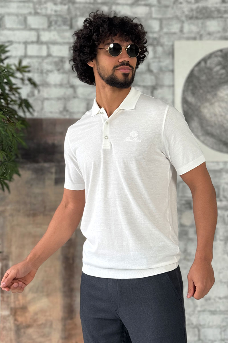 Loro Piana Мужское белое поло