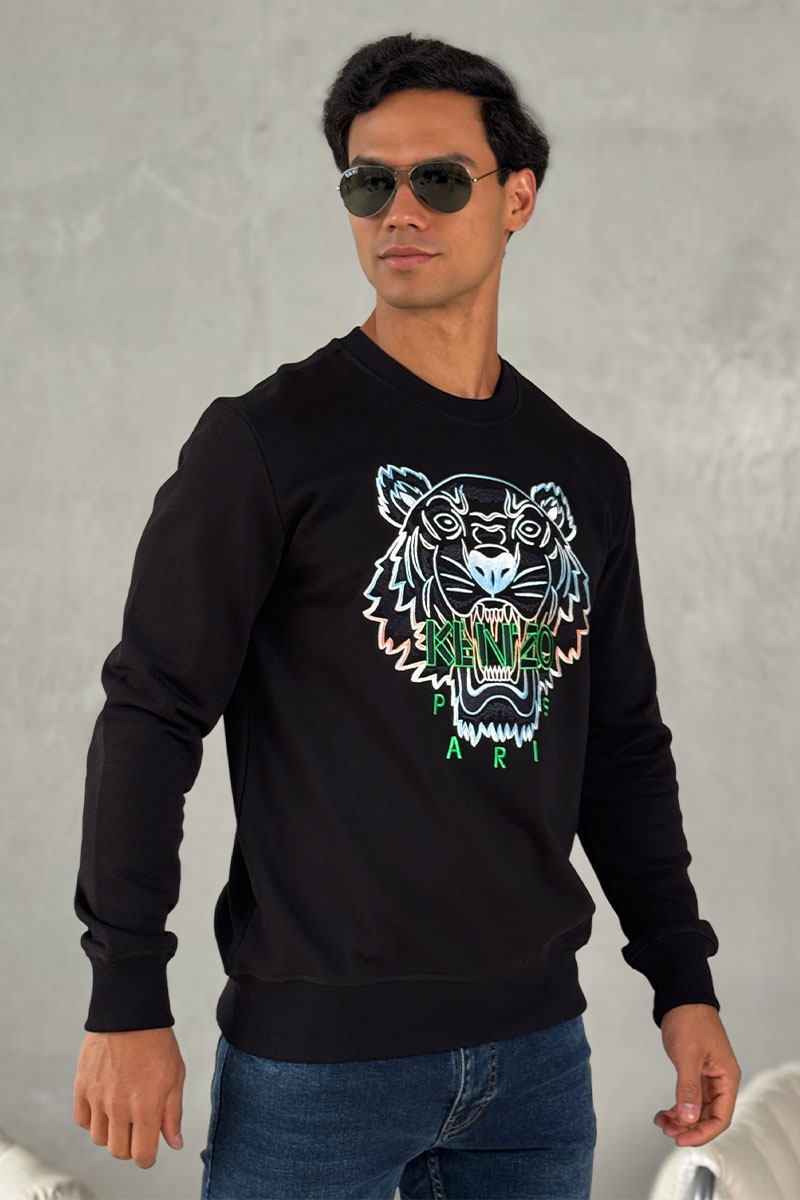Kenzo Свитшот чёрного цвета Gradient Tiger