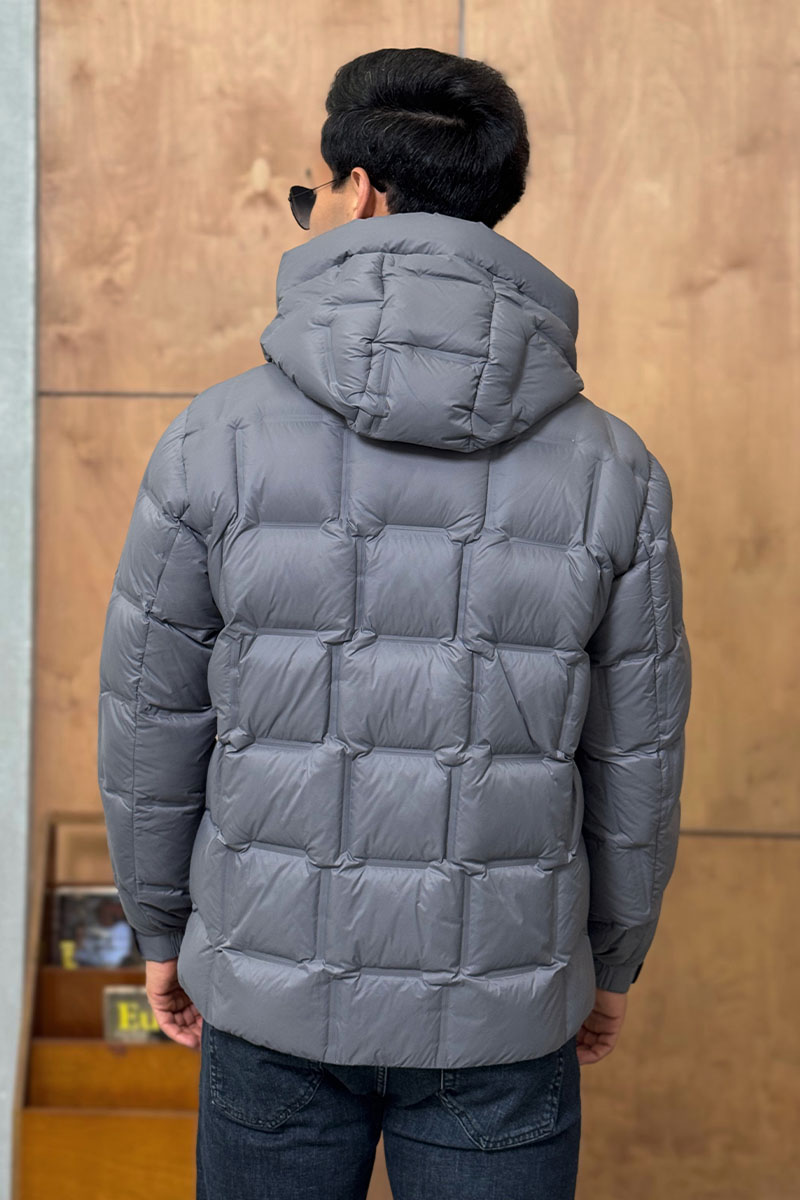 Zegna Мужской пуховик серого цвета