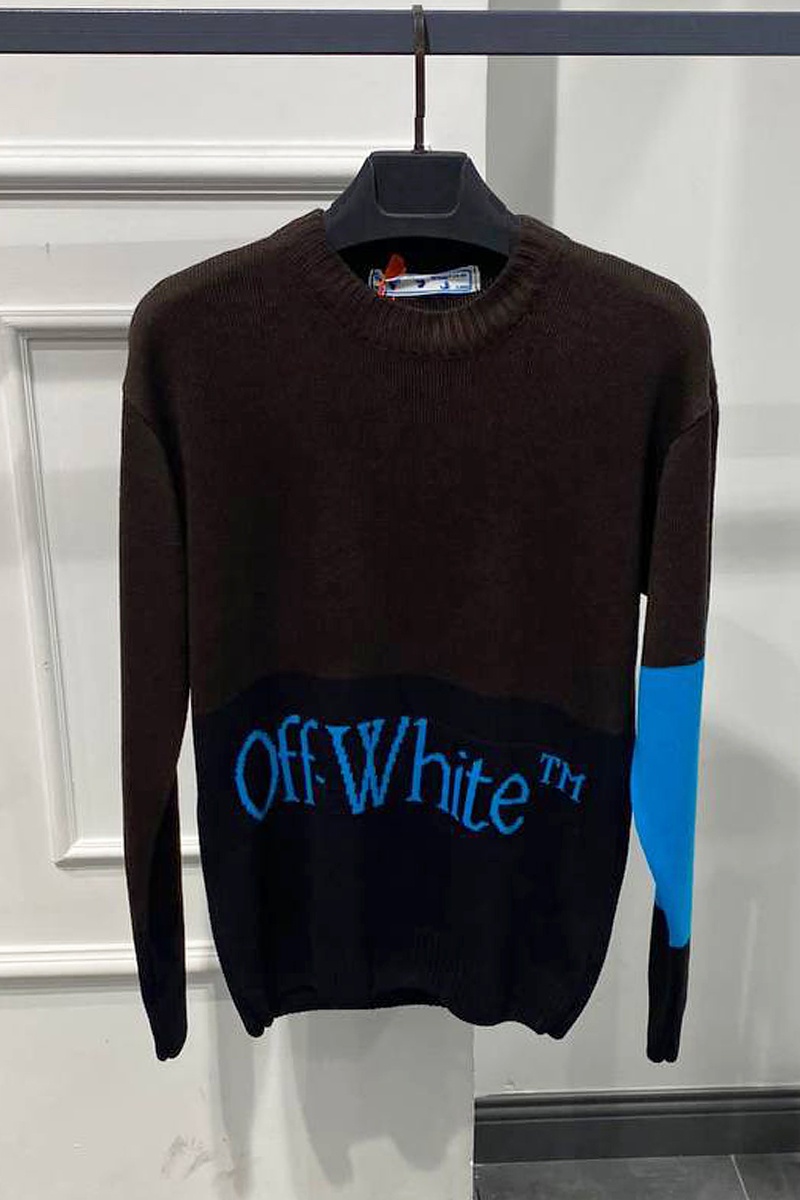 Off-White Мужской свитер colorblock - Brown / Black