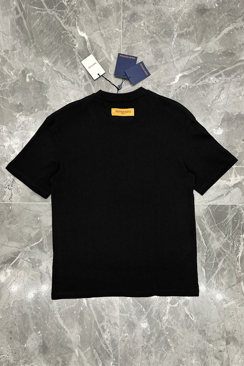 Lоuis Vuittоn Чёрная оверсайз футболка logo-print