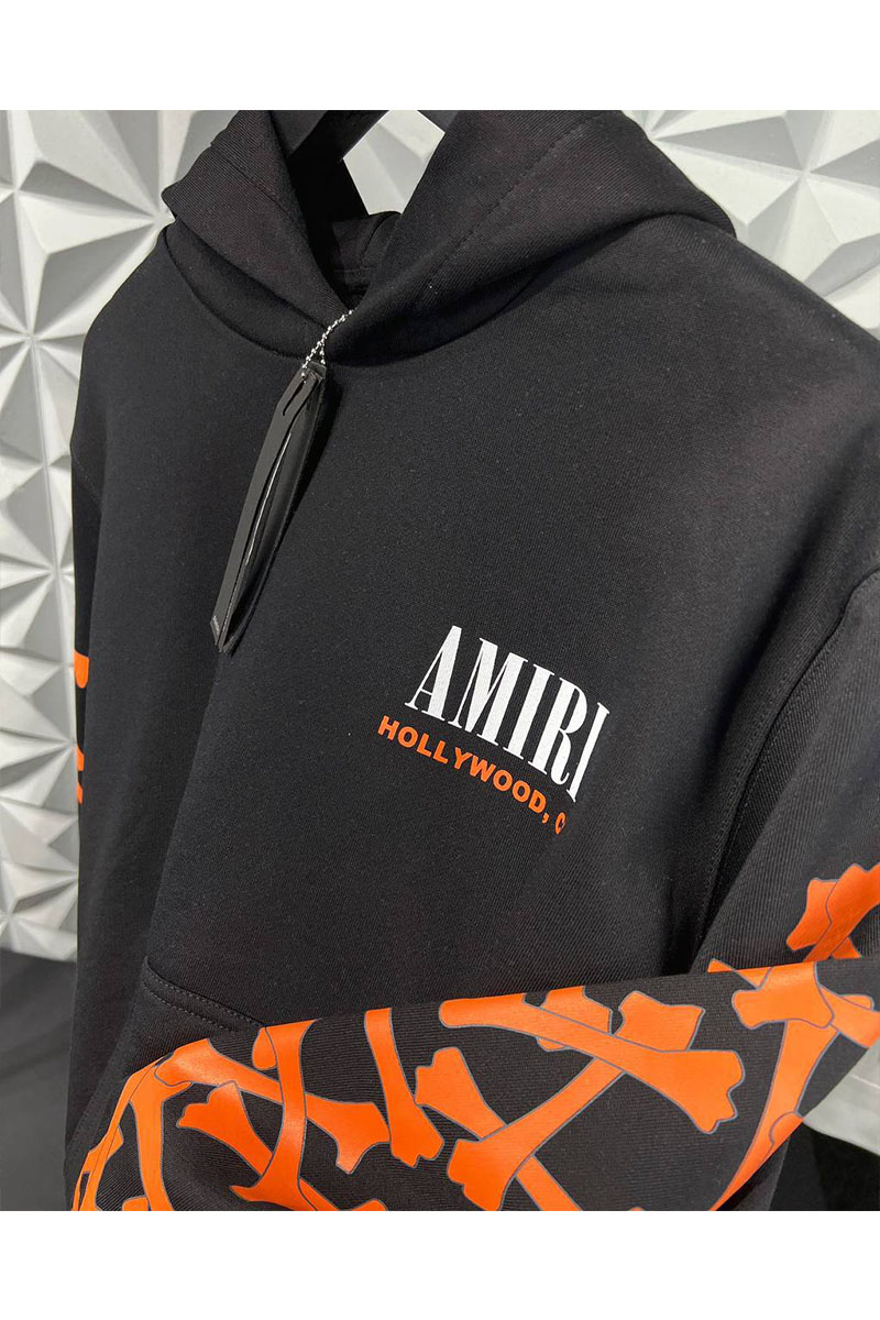 Amiri Чёрное мужское худи Bones logo-print