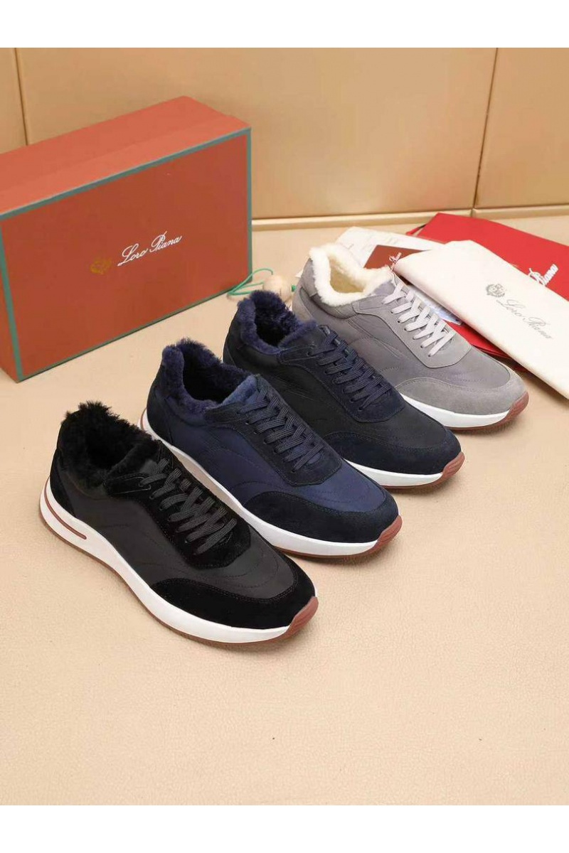 Loro Piana Кроссовки с мехом Week End Walk Evo 