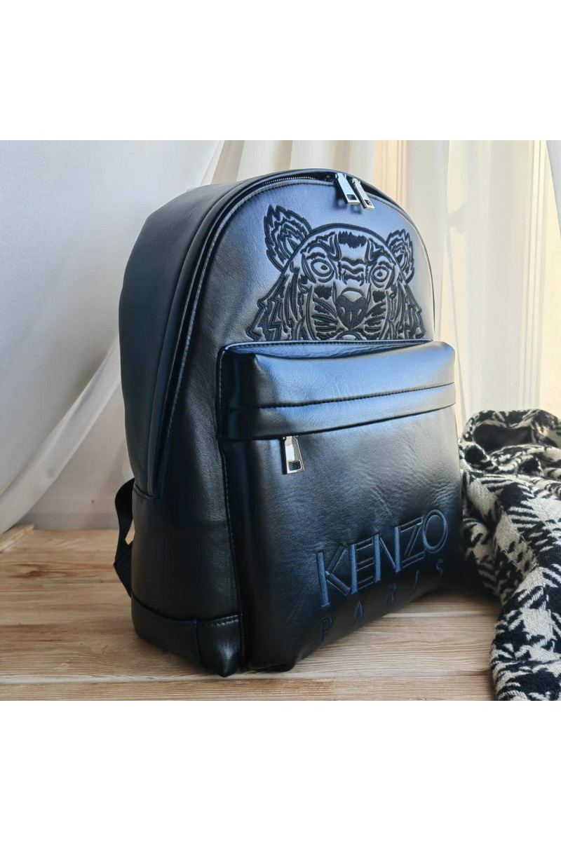 Kenzo Мужской кожаный рюкзак Kampus Tiger  40x31 - Black