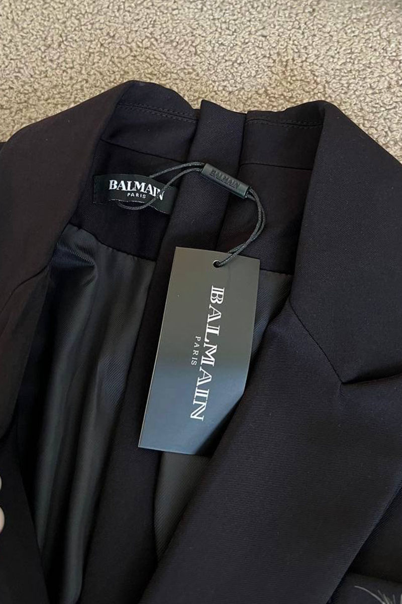 Balmain Женское платье-пиджак чёрного цвета