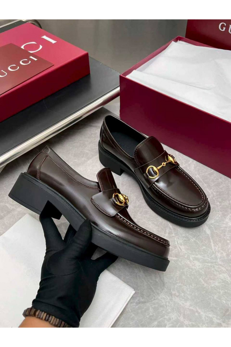Gucci Женские кожаные лоферы Horsebit premium